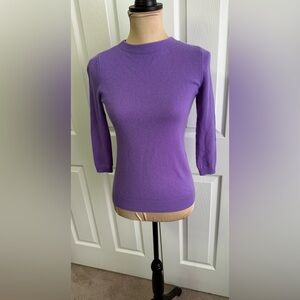 Talbots Rich Purple Crew Neck  Cashmere Sweater